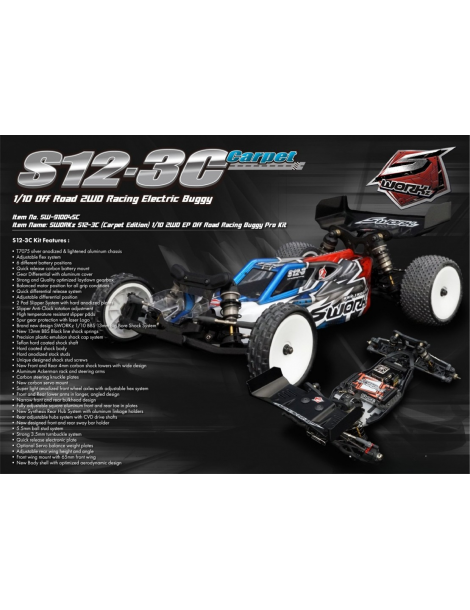 RC modelis S12-3C 1/10 2WD Off-Road Carpet Edition – SWORKz – CyborgShop