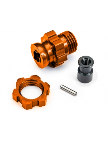 Traxxas Wheel hub, splined, 17mm, short (orange-anodized) (for use with 9080)