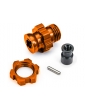 Traxxas Wheel hub, splined, 17mm, short (orange-anodized) (for use with 9080)
