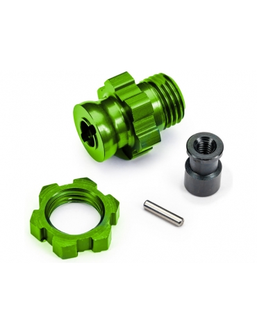 Traxxas Wheel hub, splined, 17mm, short (green-anodized) (for use with 9080)