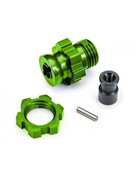 Traxxas Wheel hub, splined, 17mm, short (green-anodized) (for use with 9080)