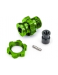 Traxxas Wheel hub, splined, 17mm, short (green-anodized) (for use with 9080)