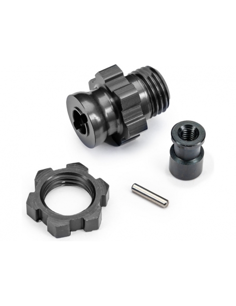 Traxxas Wheel hub, splined, 17mm, short (gray-anodized) (for use with 9080)