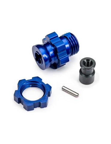 Traxxas Wheel hub, splined, 17mm, short (blue-anodized) (for use with 9080)