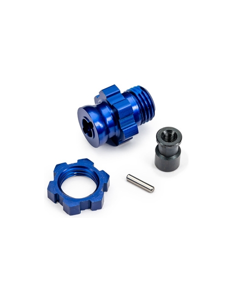 Traxxas Wheel hub, splined, 17mm, short (blue-anodized) (for use with 9080)