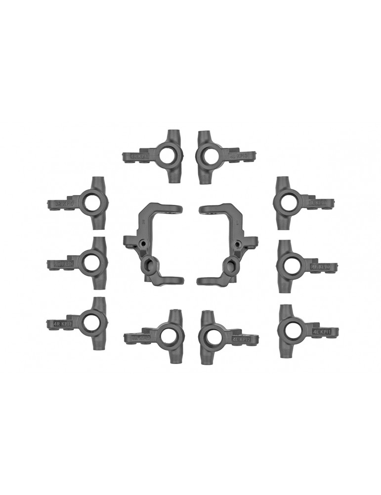 RC10B7 FT V2 Caster and Steering Blocks, Carbon