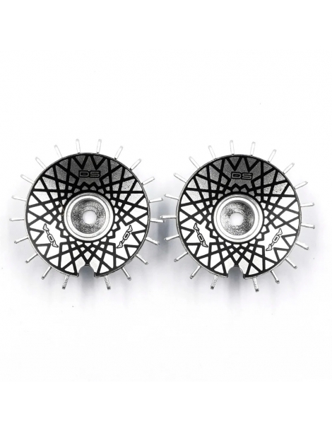 RC drift ratų dangteliai AERO DRIFT Slope Silver Black Mesh 2 vnt. | CyborgShop