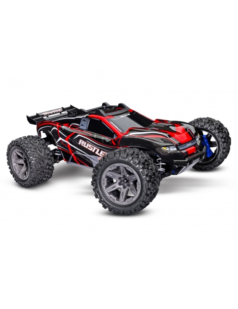 RC modelis Traxxas Rustler 1:10 2BL 4WD RTR + Dovana Raudonas - CyborgShop