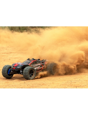 RC modelis Traxxas Rustler 1:10 2BL 4WD RTR + Dovana Raudonas - CyborgShop