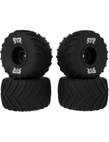 Arrma dBoots Chevron Mounted Tire Set Glued, Black (2 Pairs): GROM