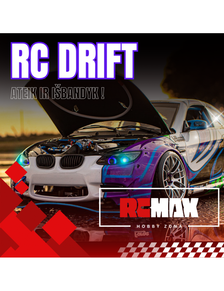 Pasivažinėjimas RC Drift modeliu (30 min., RWD trasa)