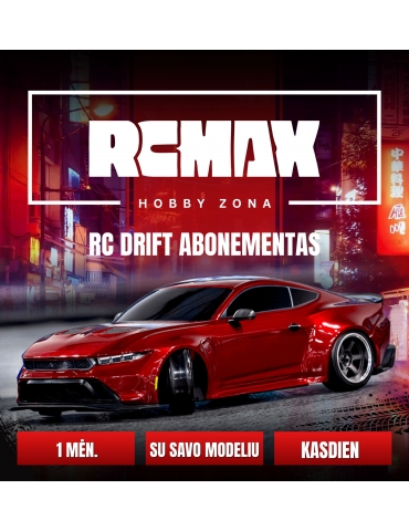 1 mėn. abonementas pasivažinėjimui su RC Drift modeliu trasoje (RWD)