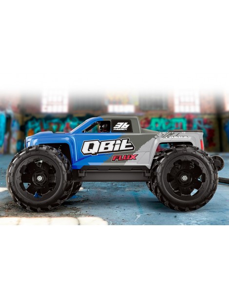 RC modelis Qbit MT Flux 1:16 4WD Brushless Monster Truck mėlynas – CyborgShop