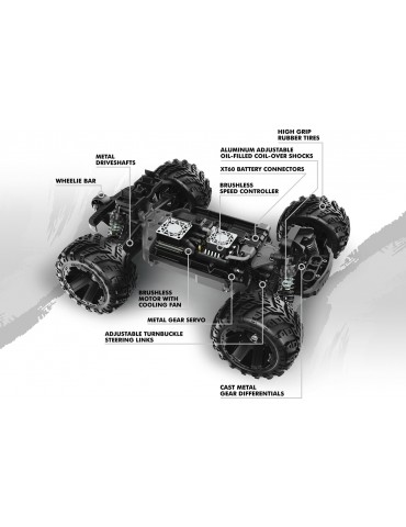 RC modelis Qbit MT Flux 1:16 4WD Monster Truck žalias – CyborgShop