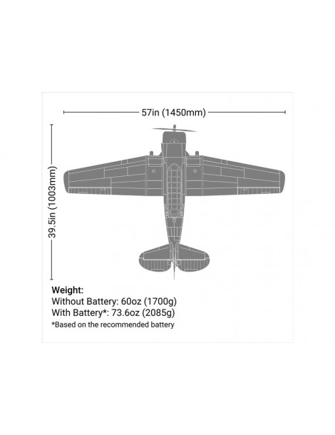 E-flite SNJ-5 AT-6 Texan RC lėktuvas 1.5 m – CyborgShop