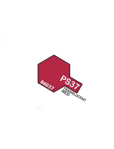 Tamiya Lexan purškiami dažai - Translucent red, PS-37