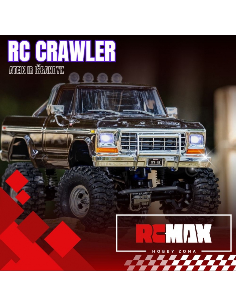 Pasivažinėjimas RC Crawler modeliu – mini RC crawler trasa (60 min.)