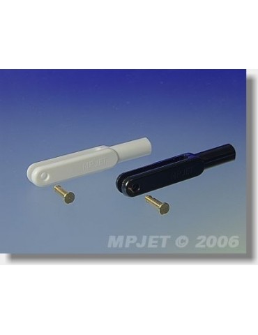 2125W Plastic clevis l 44 mm, slot width 3, pin dia 2,5, M3 White 10 pcs