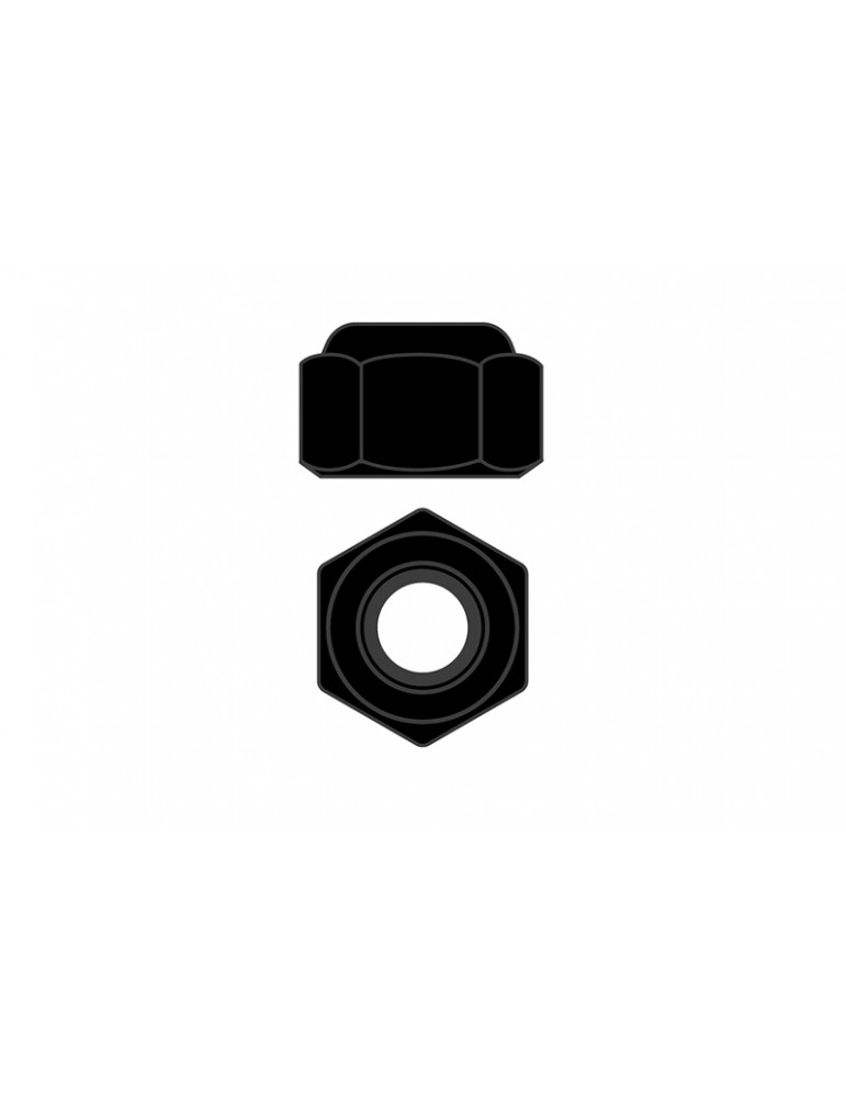 Team Corally - Steel Nylstop Nut M2 - Black Coated - 10 pcs