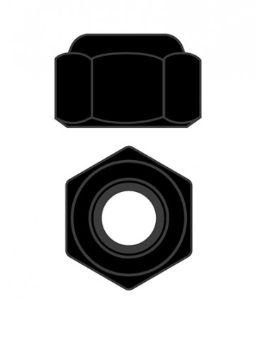 Team Corally - Steel Nylstop Nut M2,5 - Black Coated - 10 pcs