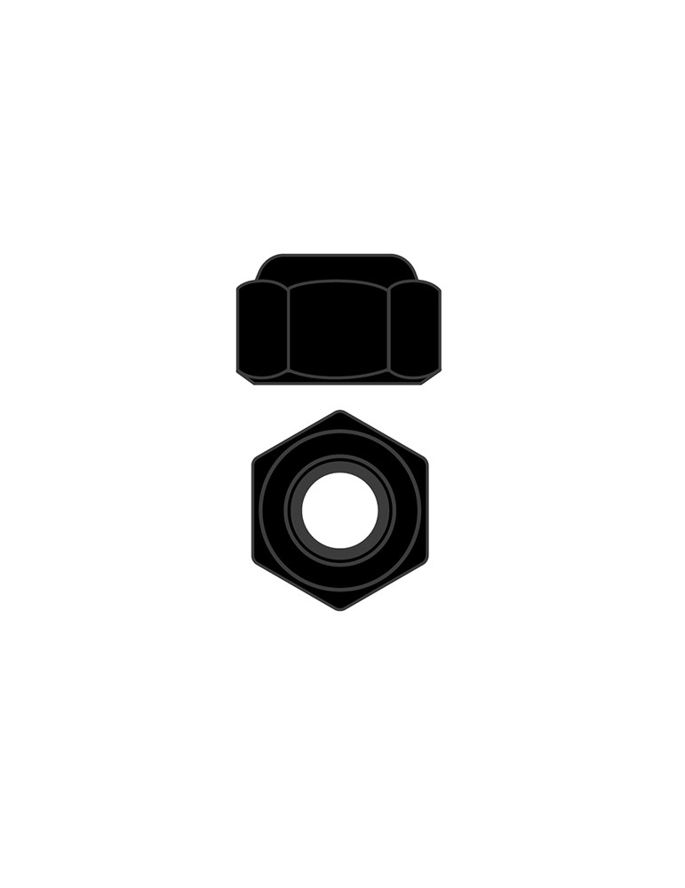 Team Corally - Steel Nylstop Nut M2,5 - Black Coated - 10 pcs