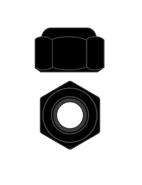 Team Corally - Steel Nylstop Nut M2,5 - Black Coated - 10 pcs