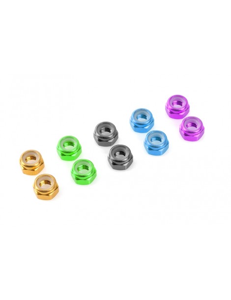 Team Corally - Aluminium Nylstop Nut - M2 - Gold - 10 pcs