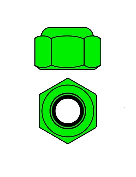 Team Corally - Aluminium Nylstop Nut - M2 - Green - 10 pcs