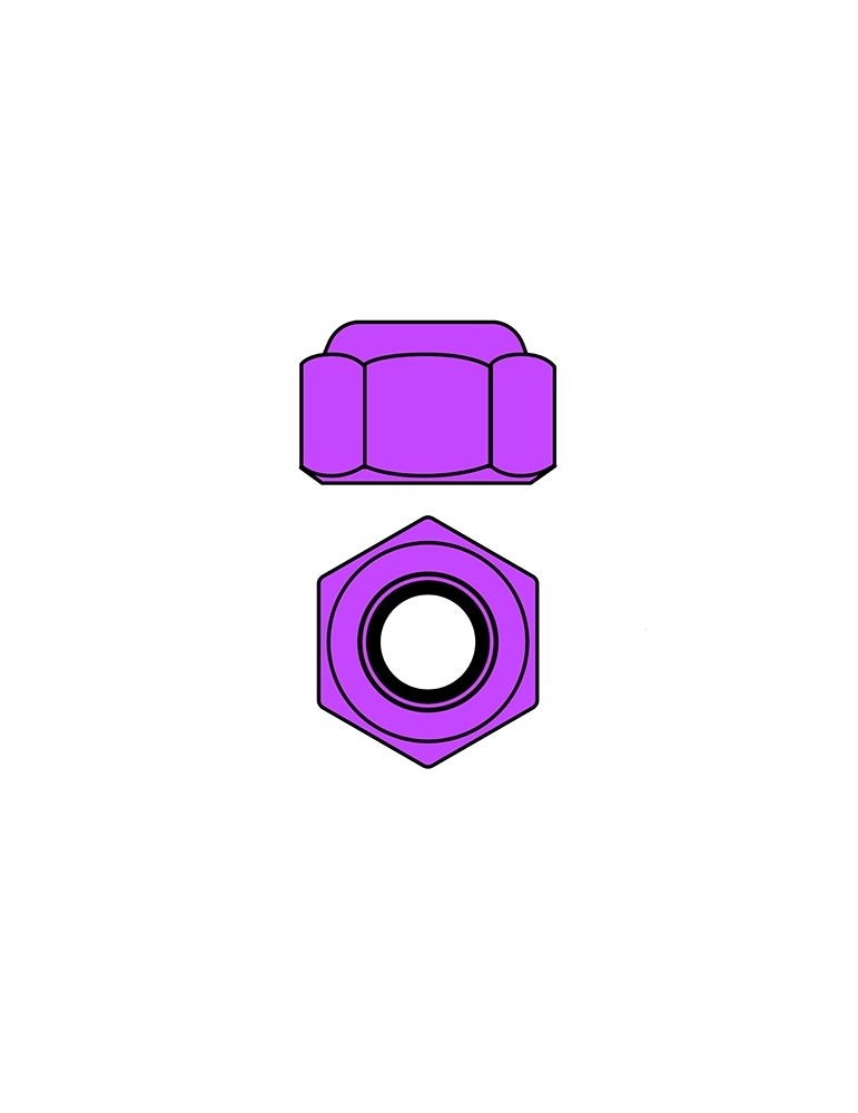 Team Corally - Aluminium Nylstop Nut - M2 - Purple - 10 pcs