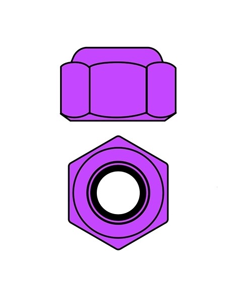 Team Corally - Aluminium Nylstop Nut - M2 - Purple - 10 pcs