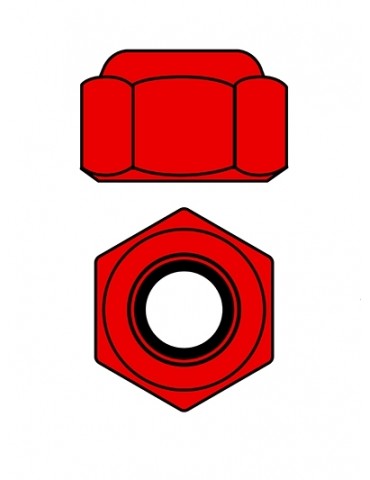 Team Corally - Aluminium Nylstop Nut - M2 - Red - 10 pcs