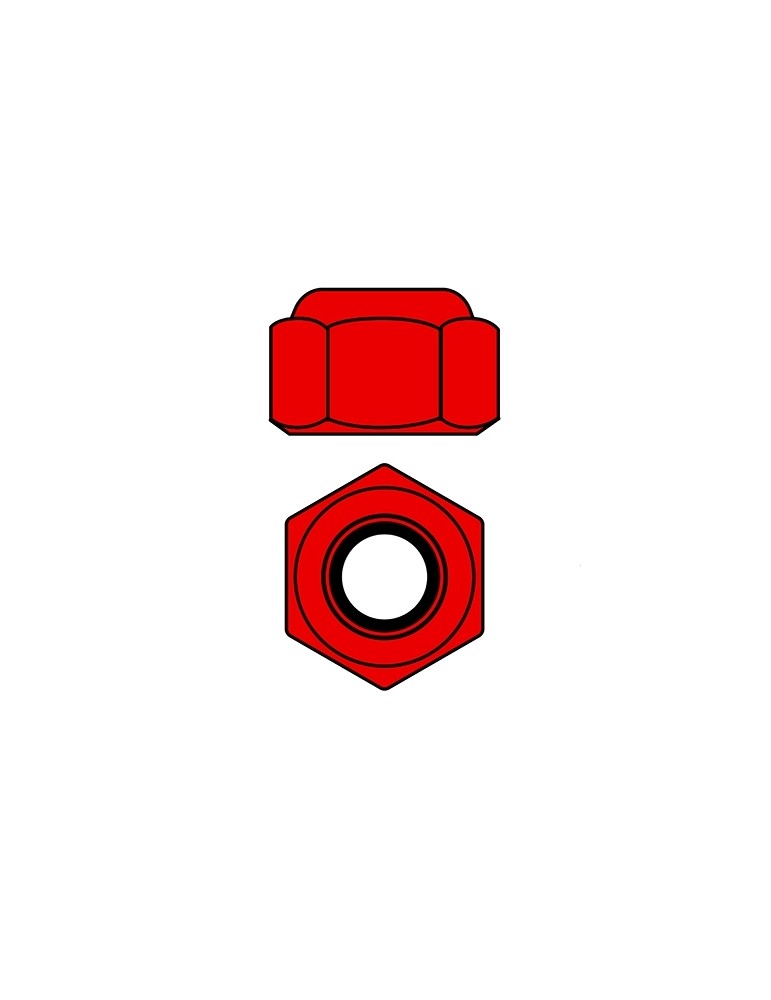 Team Corally - Aluminium Nylstop Nut - M2 - Red - 10 pcs