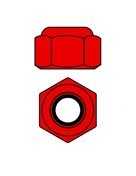 Team Corally - Aluminium Nylstop Nut - M2 - Red - 10 pcs