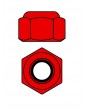Team Corally - Aluminium Nylstop Nut - M2 - Red - 10 pcs