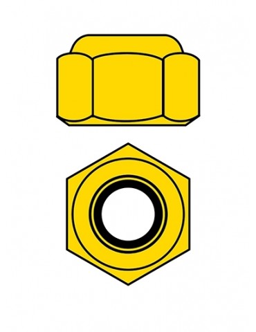 Team Corally - Aluminium Nylstop Nut - M4 - Gold - 10 pcs
