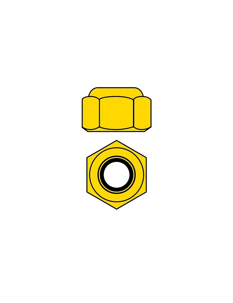 Team Corally - Aluminium Nylstop Nut - M4 - Gold - 10 pcs
