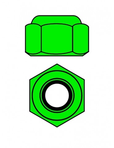 Team Corally - Aluminium Nylstop Nut - M4 - Green - 10 pcs