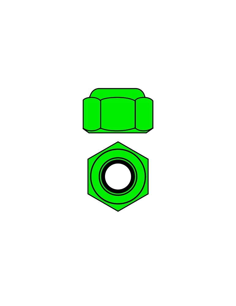 Team Corally - Aluminium Nylstop Nut - M4 - Green - 10 pcs