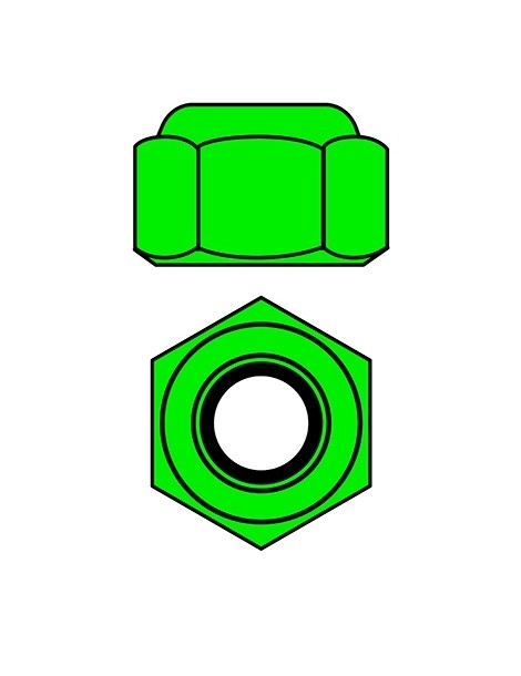 Team Corally - Aluminium Nylstop Nut - M4 - Green - 10 pcs