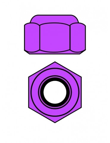 Team Corally - Aluminium Nylstop Nut - M4 - Purple - 10 pcs