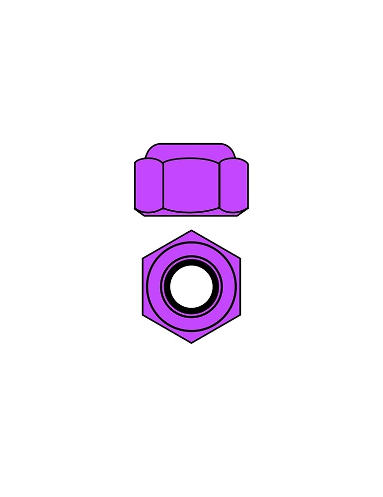 Team Corally - Aluminium Nylstop Nut - M4 - Purple - 10 pcs