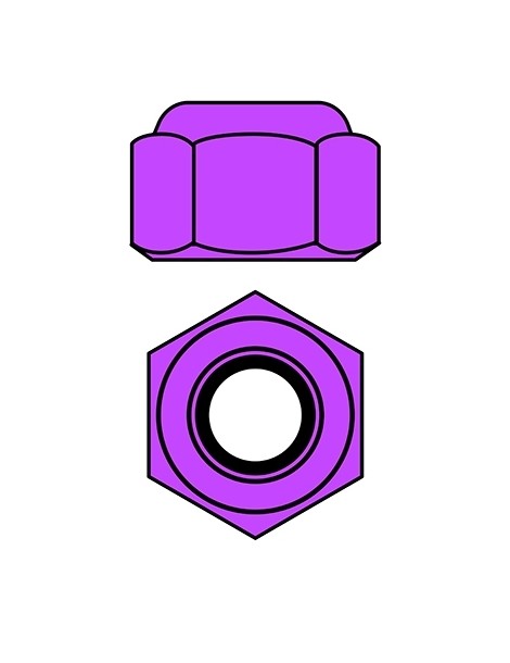 Team Corally - Aluminium Nylstop Nut - M4 - Purple - 10 pcs