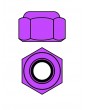 Team Corally - Aluminium Nylstop Nut - M4 - Purple - 10 pcs