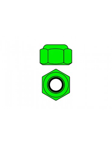 Team Corally - Aluminium Nylstop Nut - M2 - Green - 10 pcs