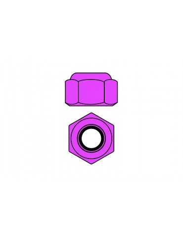 Team Corally - Aluminium Nylstop Nut - M2 - Purple - 10 pcs