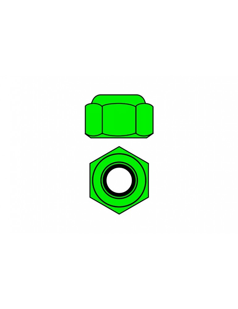 Team Corally - Aluminium Nylstop Nut - M3 - Green - 10 pcs