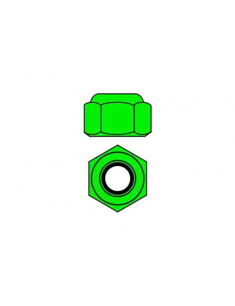 Team Corally - Aluminium Nylstop Nut - M3 - Green - 10 pcs
