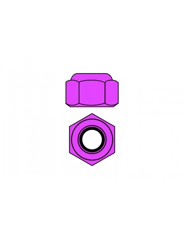 Team Corally - Aluminium Nylstop Nut - M3 - Purple - 10 pcs