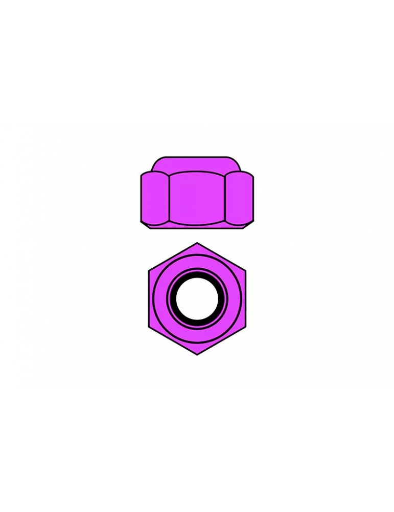 Team Corally - Aluminium Nylstop Nut - M3 - Purple - 10 pcs