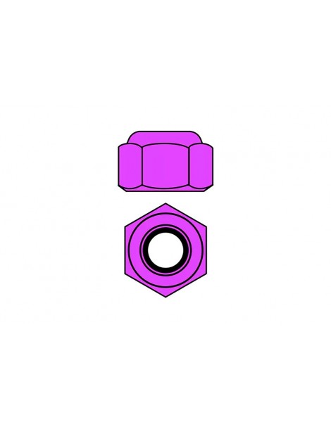 Team Corally - Aluminium Nylstop Nut - M3 - Purple - 10 pcs